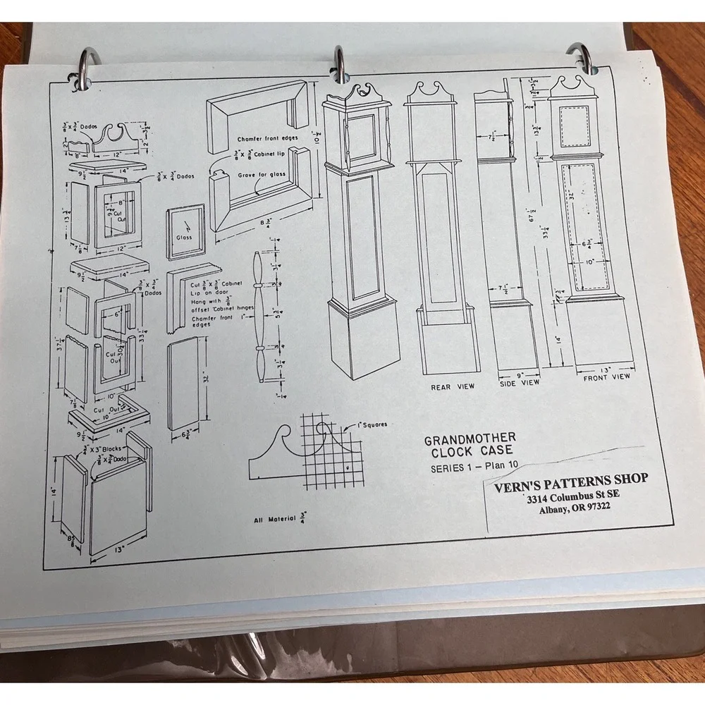 Huge Lot: 200 Vintage Woodworking Project Plans & Measured Drawings Binder